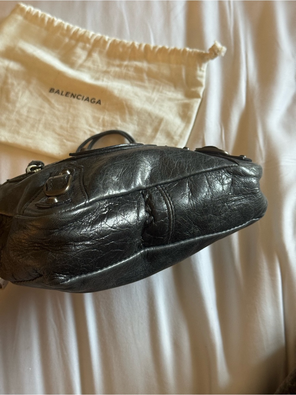 Balenciaga Makeup Pouch Clutch Anthracite Agneau Lambskin - Picture 6 of 8